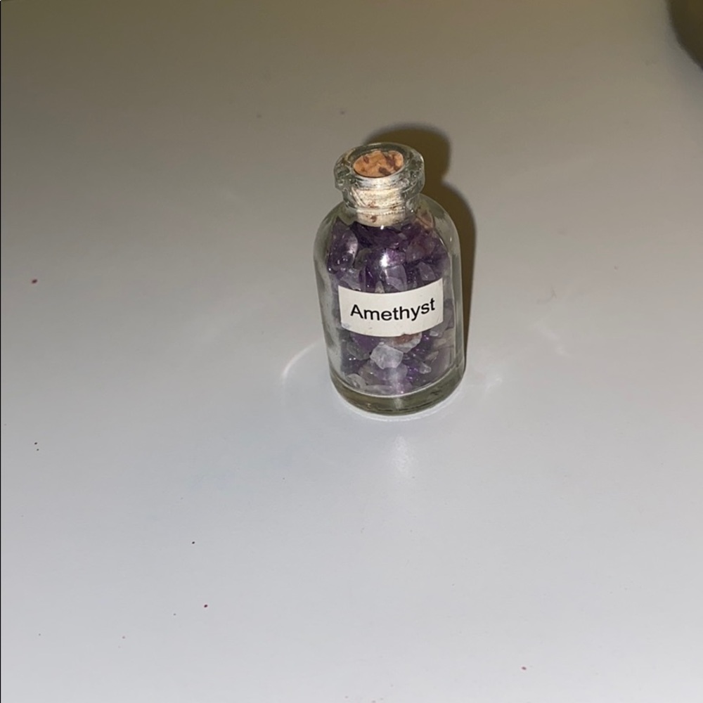 Amethyst antique glass bottle decor